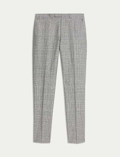 Slim Fit Wool Rich Check Suit Trousers.