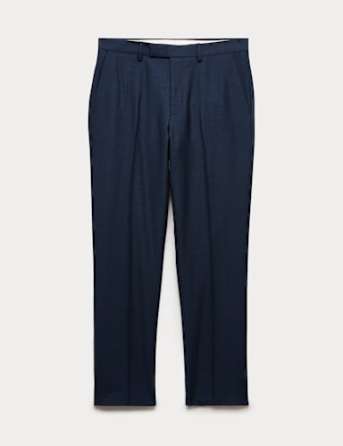 Regular Fit Pure Wool Suit Trousers.