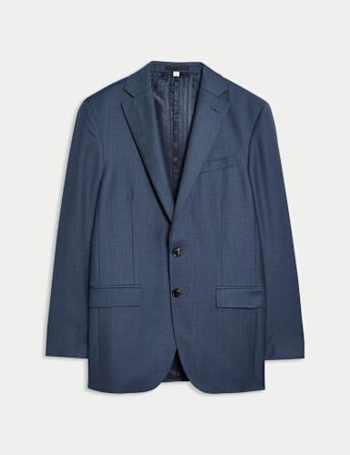 Tailored Fit Italian Wool Sharkskin Jacket.
