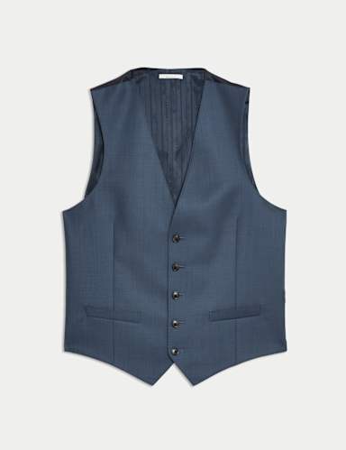 Italian Pure Wool Sharkskin Waistcoat.