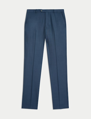 Tailored Fit Pure Wool Textured Suit Trousers.