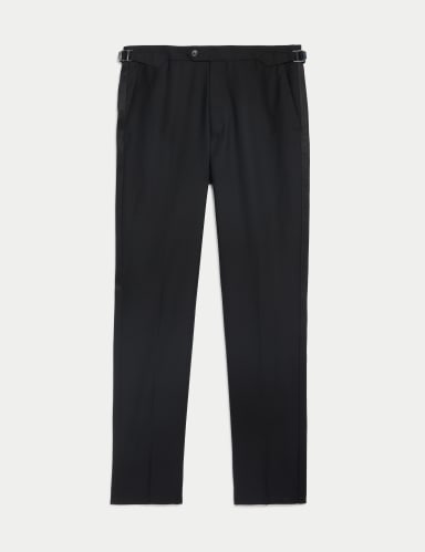 Tailored Fit Pure Wool Tuxedo Trousers.