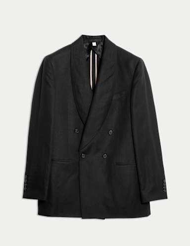Tailored Linen Wool Blend Jacket with Silk.