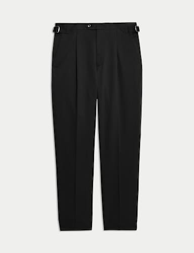 Tailored Fit Wool Linen Silk Trousers.