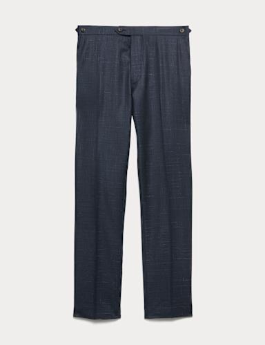 Tailored Fit Wool Rich Flat Front Trousers.