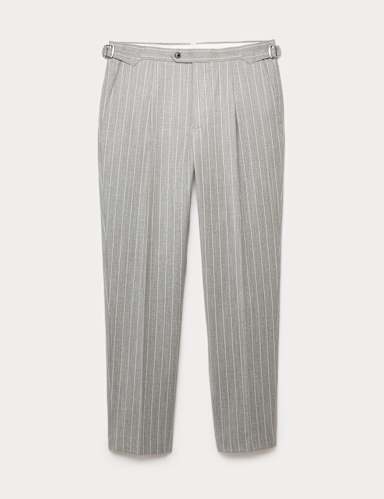 Wool Rich Chalk Stripe Suit Trousers.