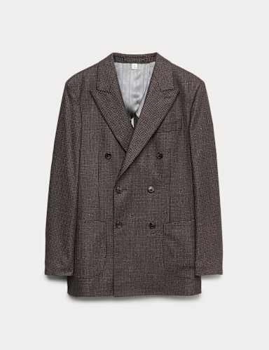 Houndstooth Double Breasted Suit Jacket.