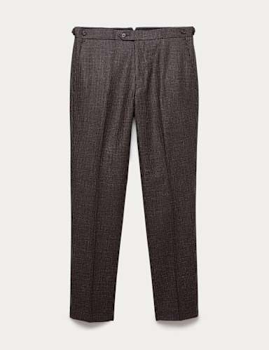 Wool Rich Melange Trousers with Silk.