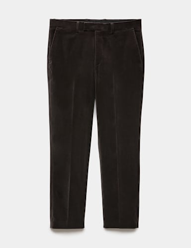 Cotton Rich Velvet Trousers with Stretch.
