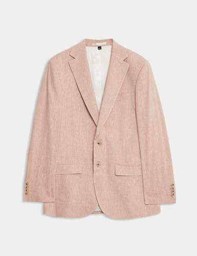 Tailored Fit Italian Performance Linen Blend Suit Jacket.