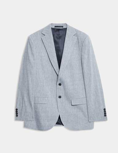 Tailored Fit Italian Performance Linen Blend Suit Jacket.