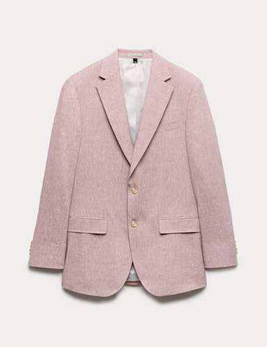 Tailored Fit Italian Performance Linen Blend Suit Jacket.