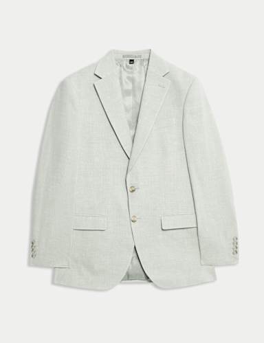 Tailored Fit Italian Performance Linen Blend Suit Jacket.