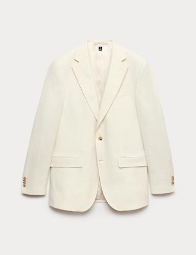 Tailored Fit Italian Performance Linen Blend Suit Jacket.