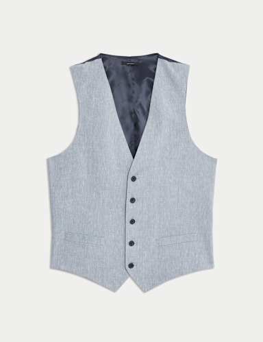 Italian Performance Linen Blend Waistcoat.