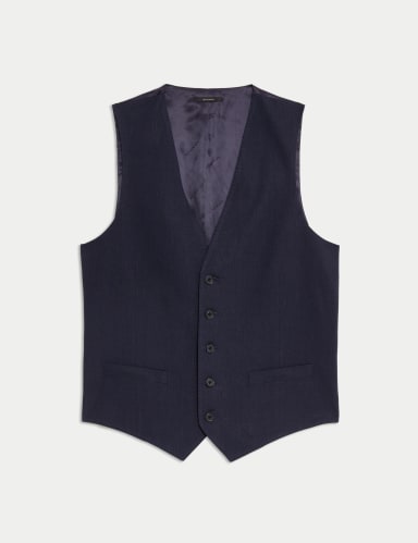 Italian Performance Linen Blend Waistcoat.