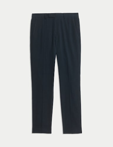 Tailored Fit Italian Performance Linen Blend Suit Trousers.