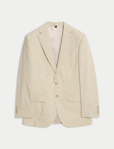 Tailored Fit Linen Rich Jacket.
