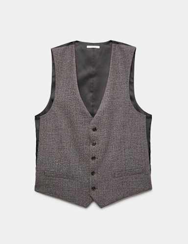 Micro Check Suit Waistcoat.
