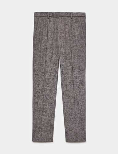 Tailored Fit Micro Check Suit Trousers.