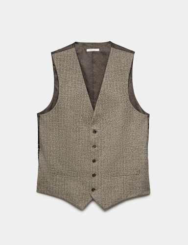 Regular Fit Striped Waistcoat.