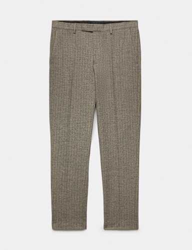 Slim Fit Striped Suit Trousers.