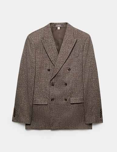 Tailored Fit Textured Stretch Suit Jacket.