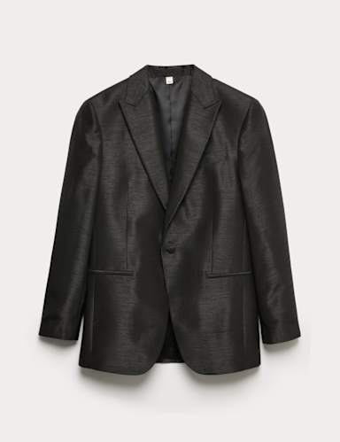Tailored Fit Textured Sheen Tuxedo Jacket.