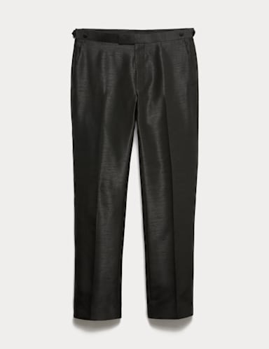 Tailored Fit Textured Sheen Tuxedo Trousers.