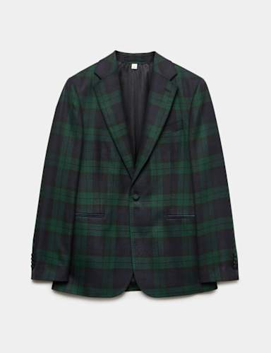 Tailored Fit British Check Suit Jacket.