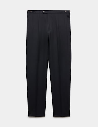 Tailored Fit Italian Wool Suit Trousers.