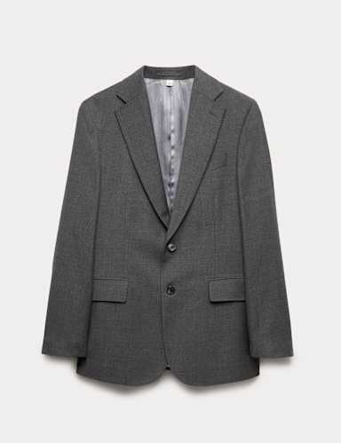 Tailored Fit Pure Wool Suit Jacket.