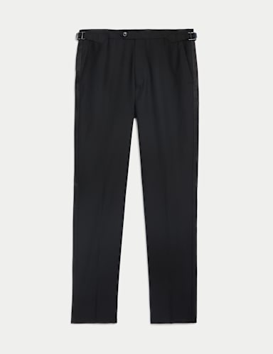 Tailored Fit Pure Wool Tuxedo Trousers.