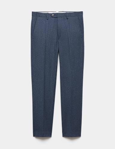 Tailored Fit Italian Wool Suit Trousers.