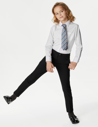 2pk Girls Skinny Leg School Trousers 2 18 Yrs M S Collection M S
