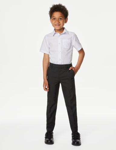 2pk Boys Slim Leg School Trousers 2 18 Yrs M S Collection M S