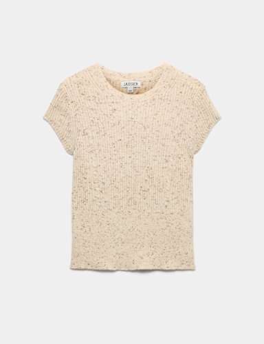 Lambswool Blend Ribbed Knitted Top.