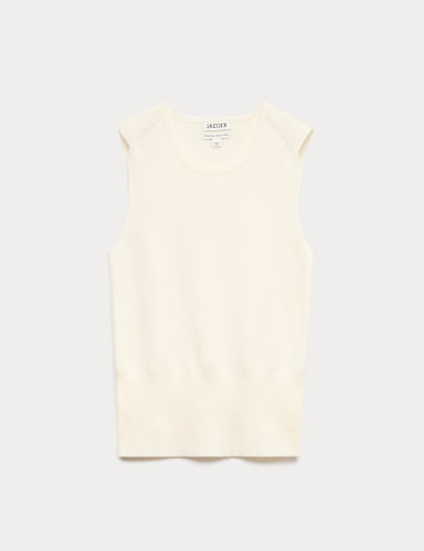 Pure Merino Wool Knitted Vest Top.