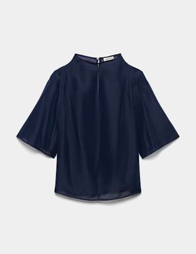 Organza Funnel Neck Top.