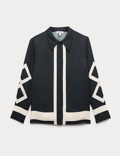 Geometric Collared Shirt.