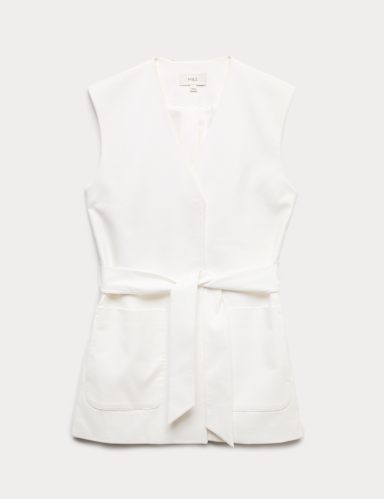 Cotton Rich Sleeveless Jacket with Modal.