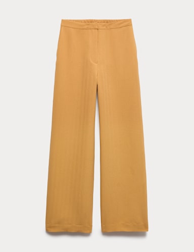 Herringbone Wide Leg Trousers.