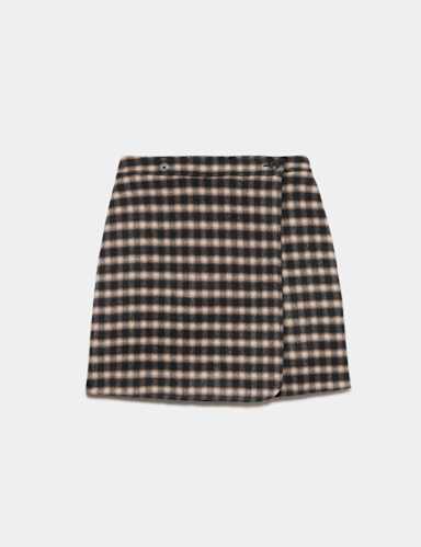 Double Faced Wool Reversible Skirt.