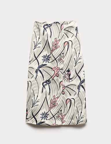 Floral Midi A-Line Skirt.