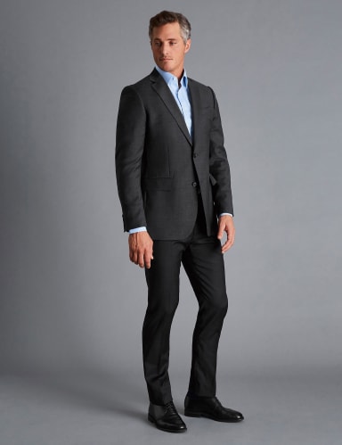 Slim Fit Pure Wool Twill Suit Trousers.