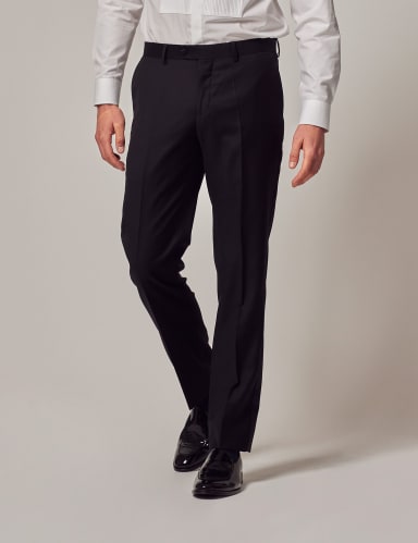 Slim Fit Pure Wool Tuxedo Trousers.