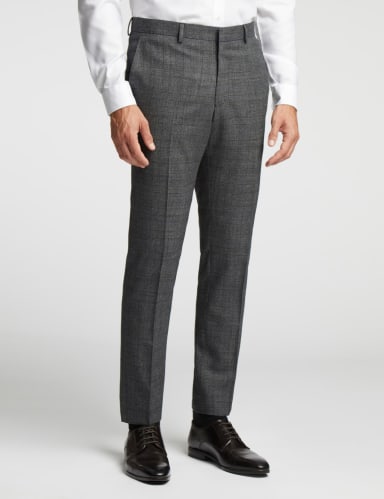 Slim Fit Wool Rich Check Suit Trousers.