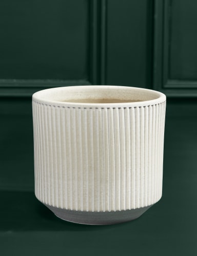 Large Abstract White Pot 1 of 2