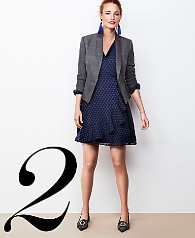 grey blazer dress AKIRA Business Meeting Chic Blazer Dress And Leg Warmer Set | Grey main image 1