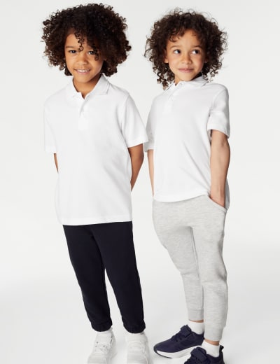 3pk Unisex Pure Cotton School Polo Shirts 2 16 Yrs M S Collection M S